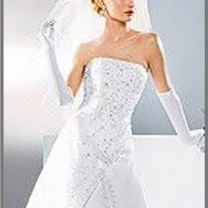David’s bridal strapless wedding dress